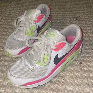 Nike Air Max 90 White/Black/Pink Blast/Ghost Green Women's Shoe Size 6.5